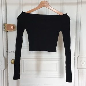 Reformation stretch rib off the shoulder top small